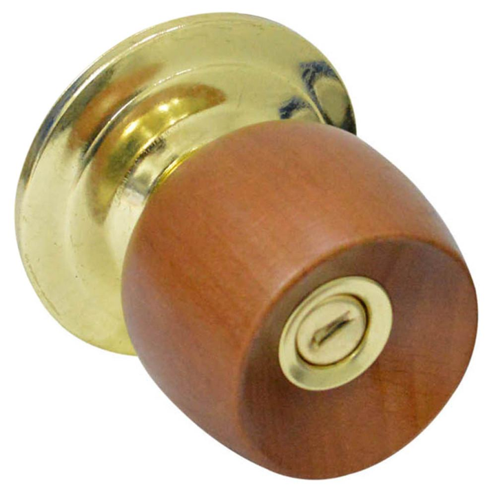 CHAPAS PUERTA BAÑO POMO MADERA MIEL ESCUDO DORADO UDUKE